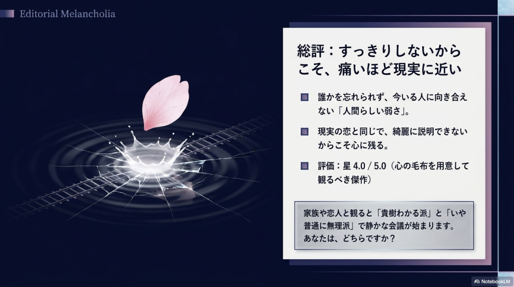 ヨフカシの感想：『秒速5センチメートル』は深夜に観るとこう刺さる